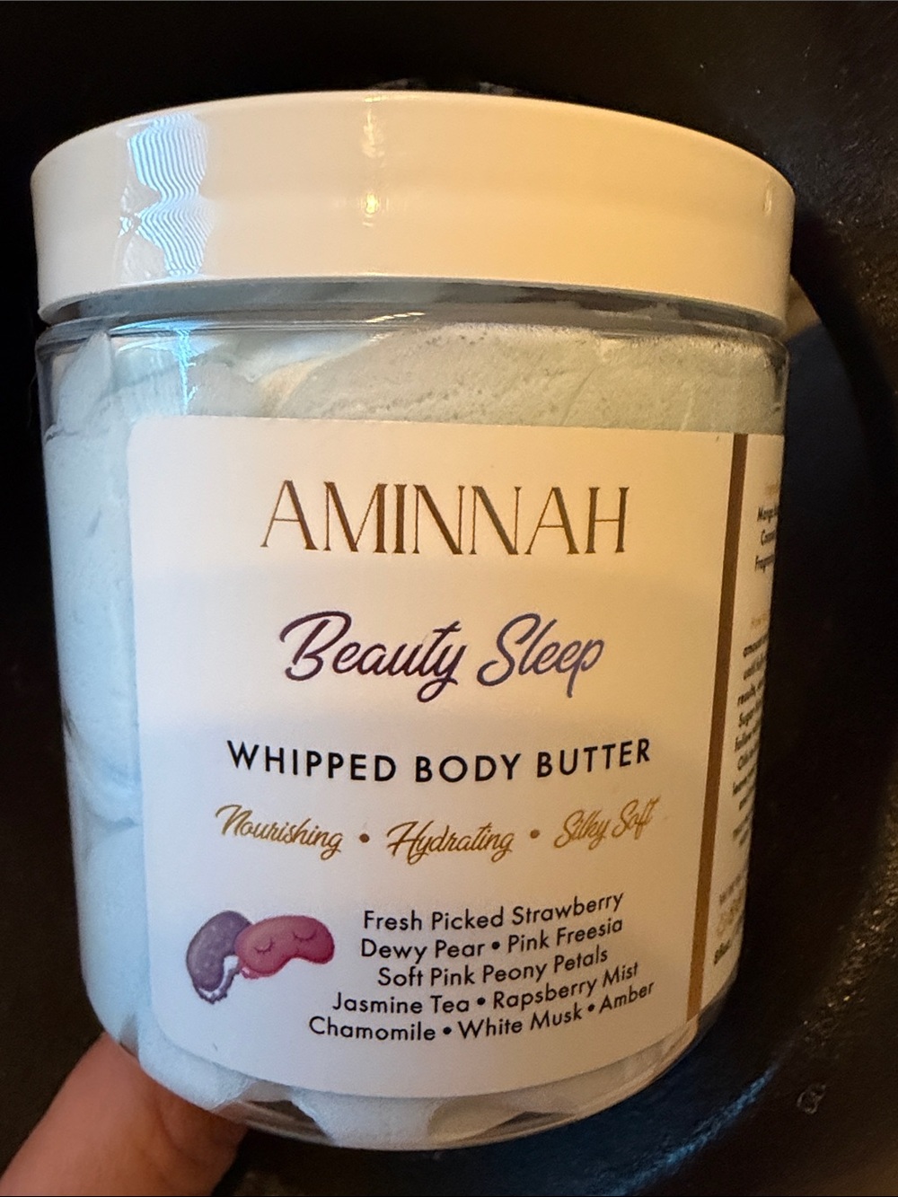 AMINNAH Beauty Sleep Whipped Body Butter 8oz. new w/Shea,Mango & Cocoa